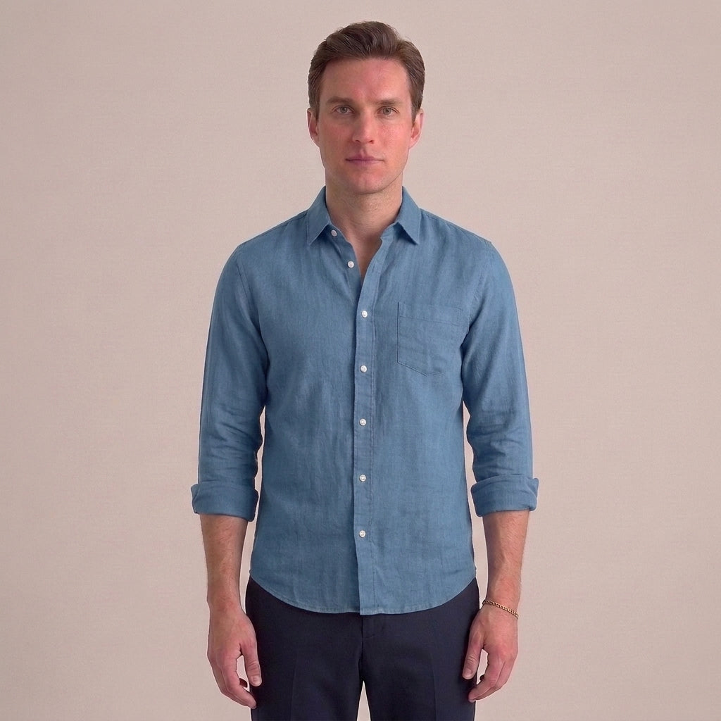 Elegant Tailored Button-Up Shirt For Men