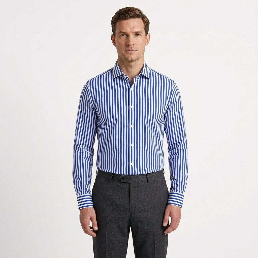 Summer Stripe Tailored Shirt For Men