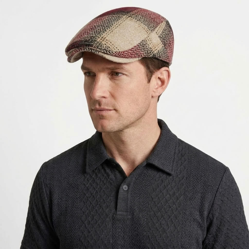 Plaid Vintage Flat Cap For Men