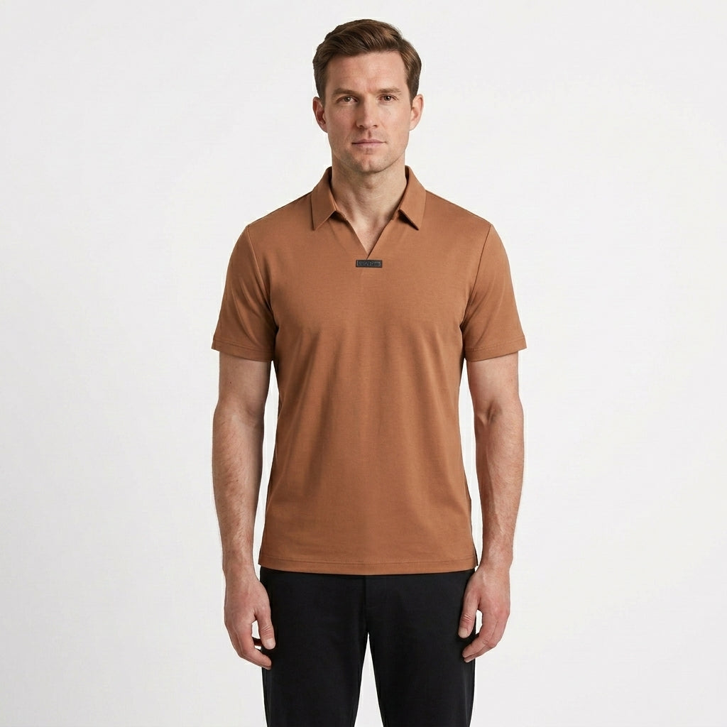 Polished Button Placket Polo Shirt For Men