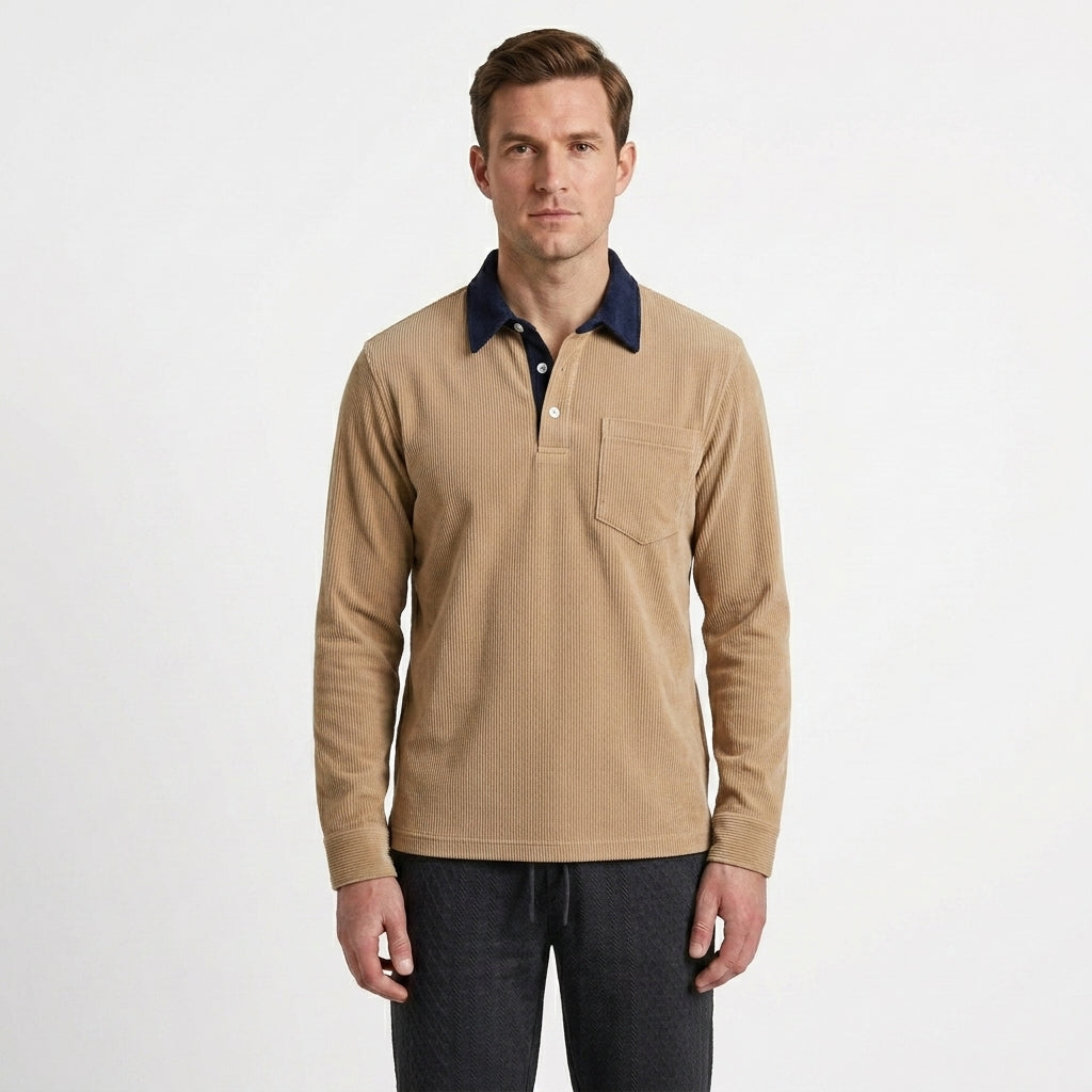 Tailored Corduroy Polo Shirt For Men