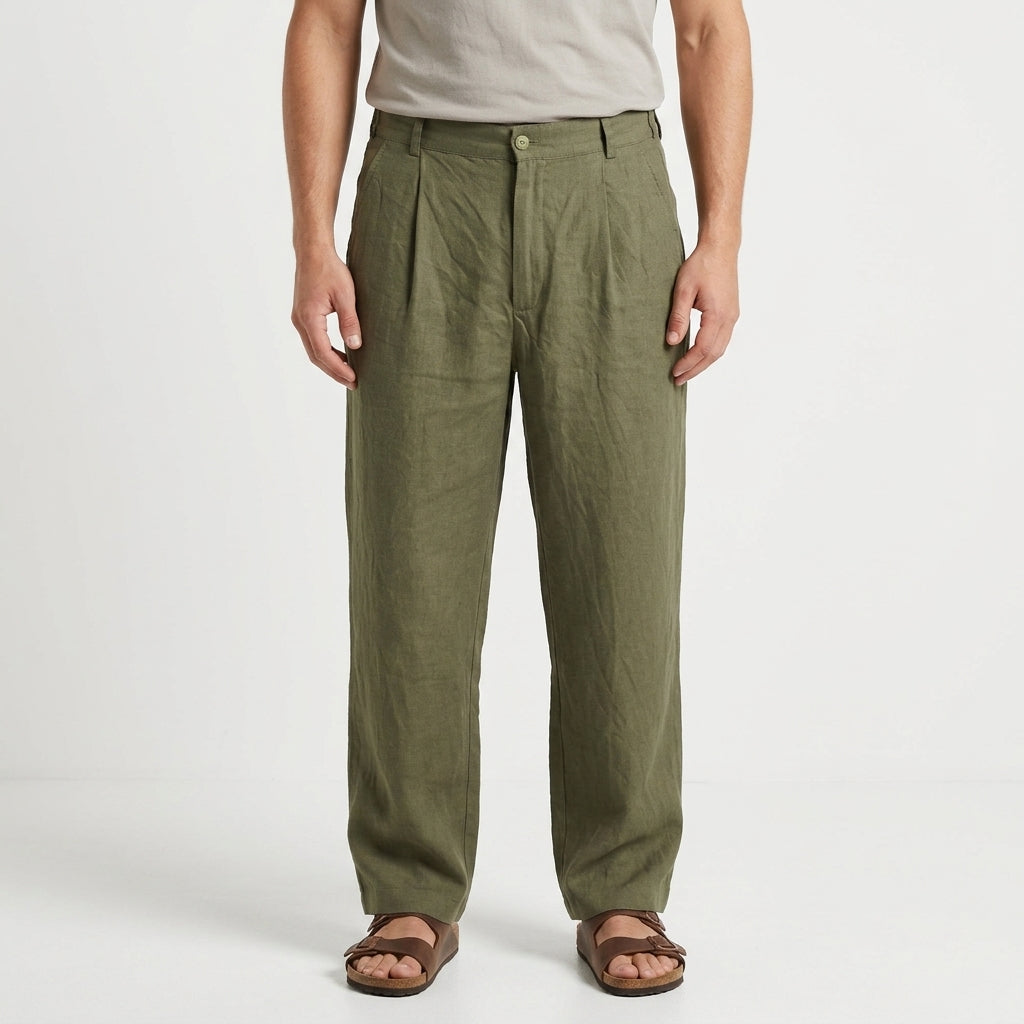 Relaxed Linen Summer Trousers For Men