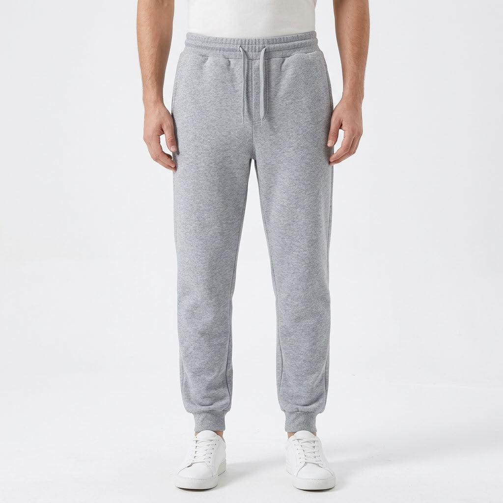 Fleece-Lined Cuffed Sweatpants For Men