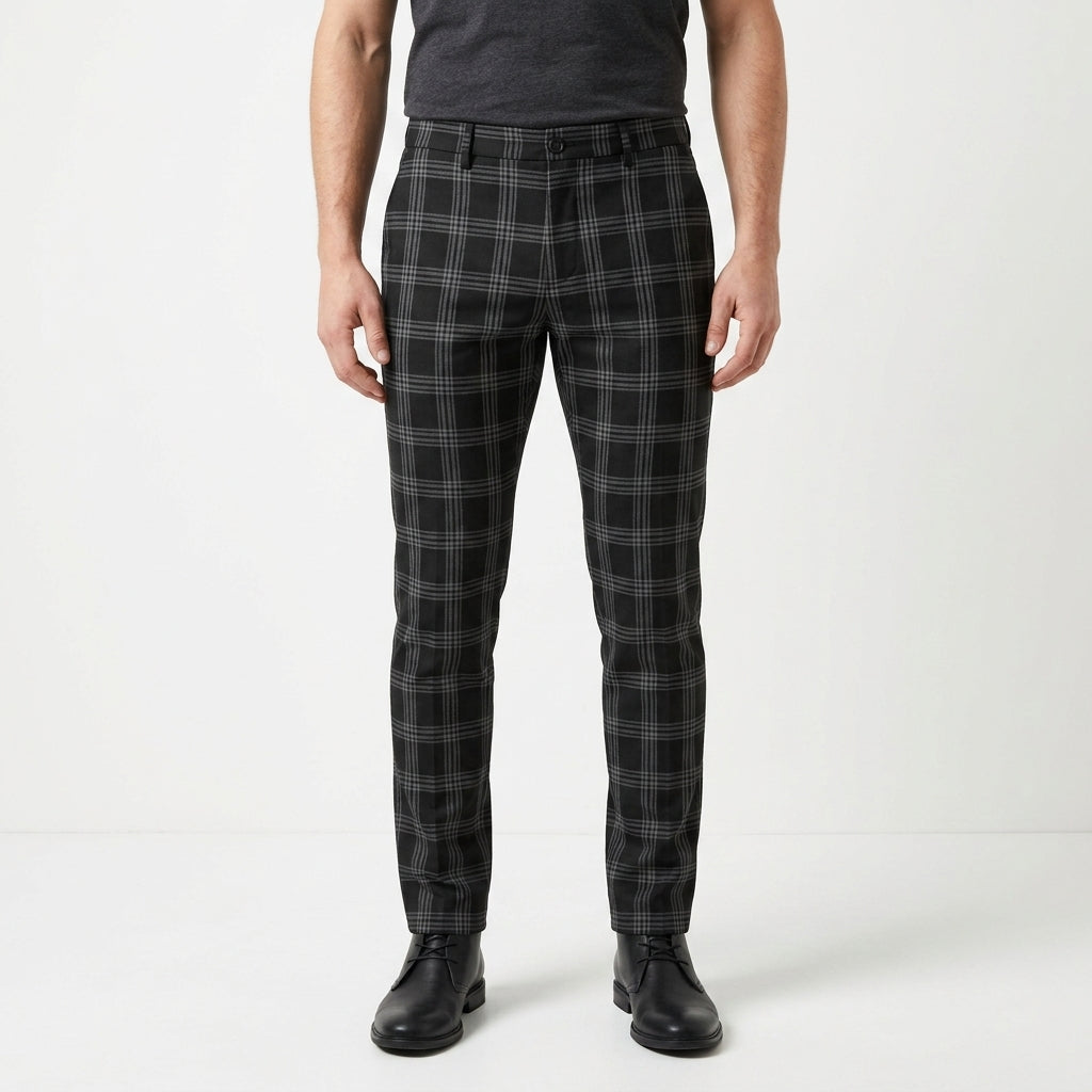 Tailored Plaid Dress Pants For Men