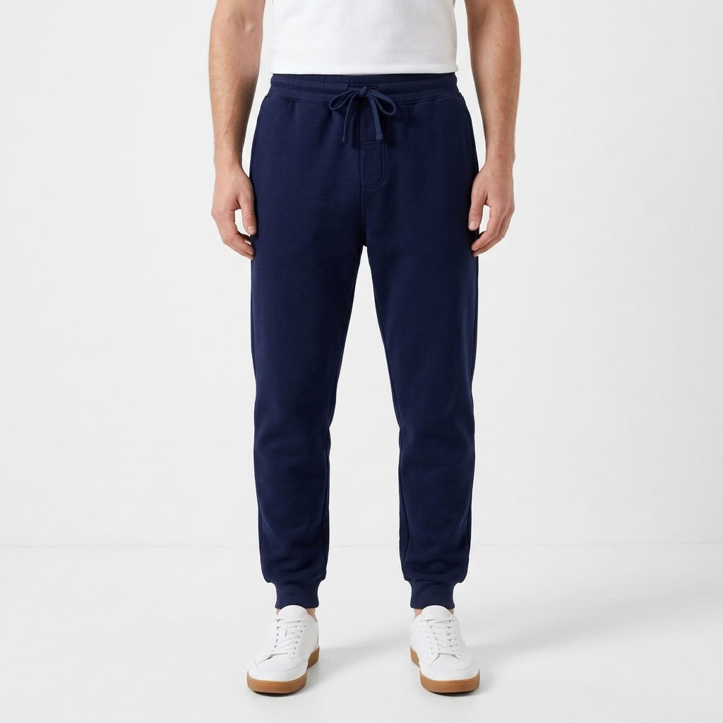 Fleece-Lined Cuffed Sweatpants For Men