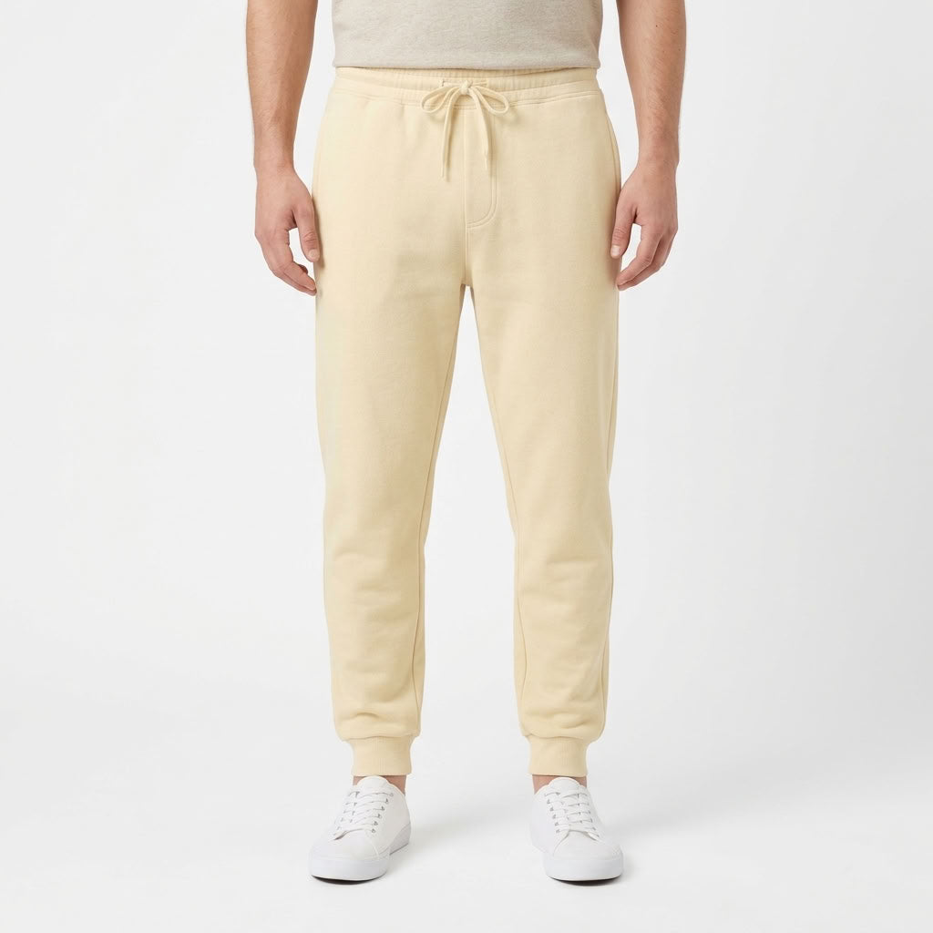 Fleece-Lined Cuffed Sweatpants For Men