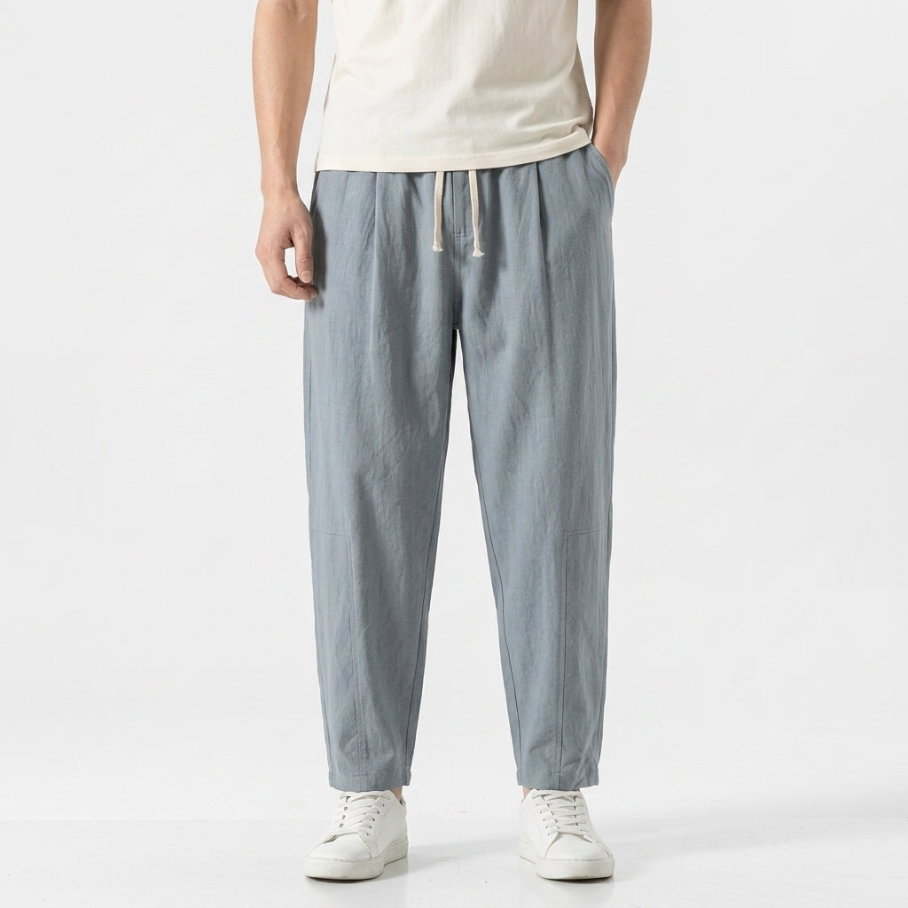 Tailored Cotton Straight Leg Trousers For Men