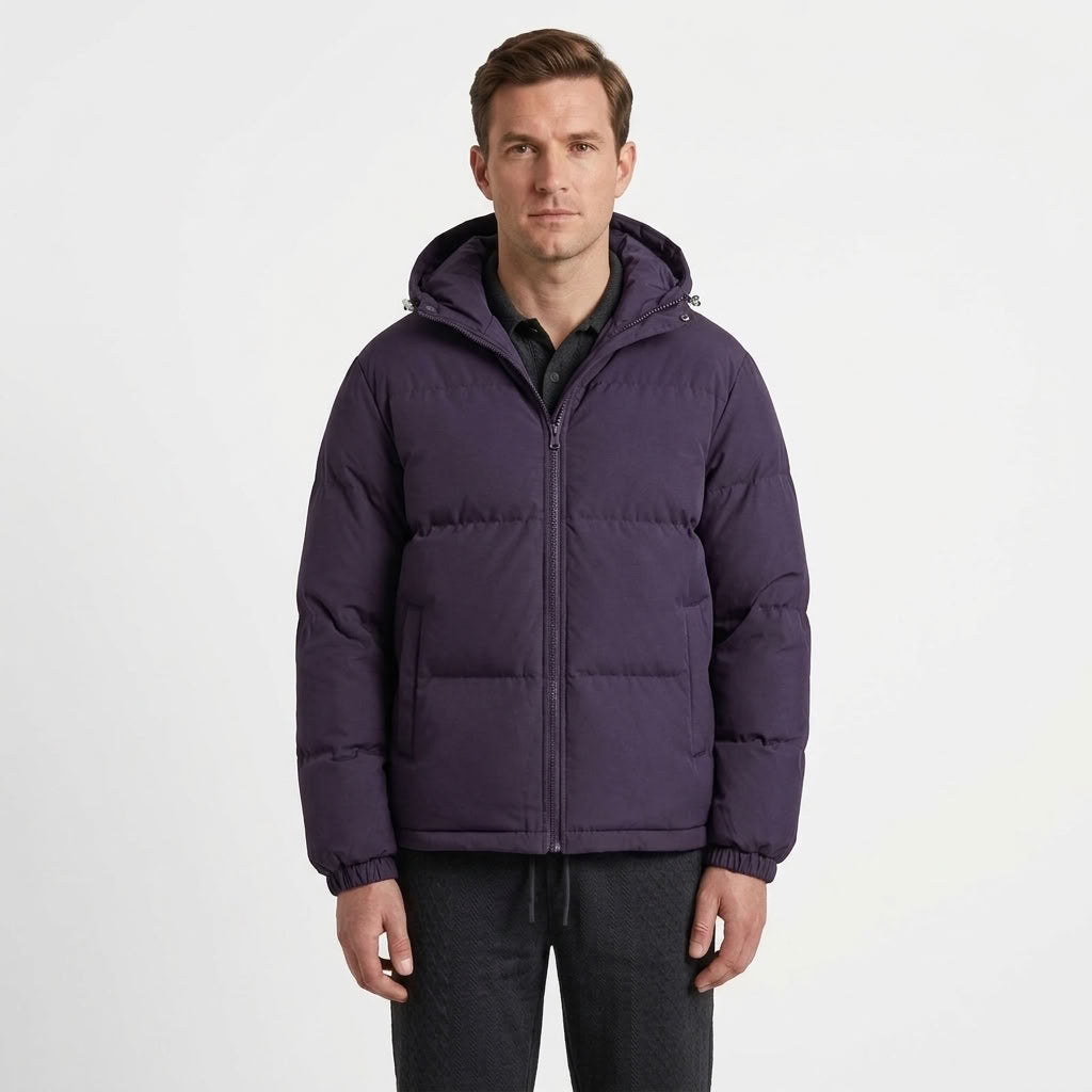 Loose Hooded Padded Winter Jacket For Men
