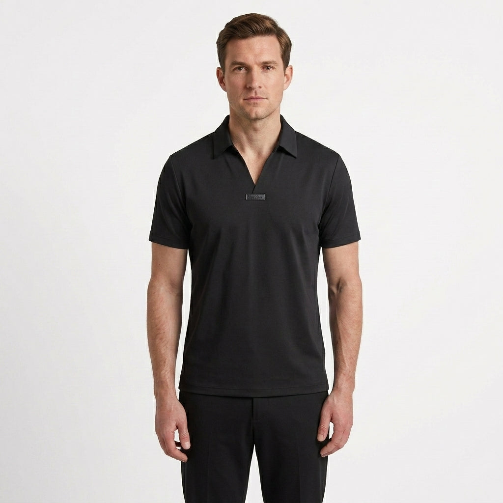 Polished Button Placket Polo Shirt For Men