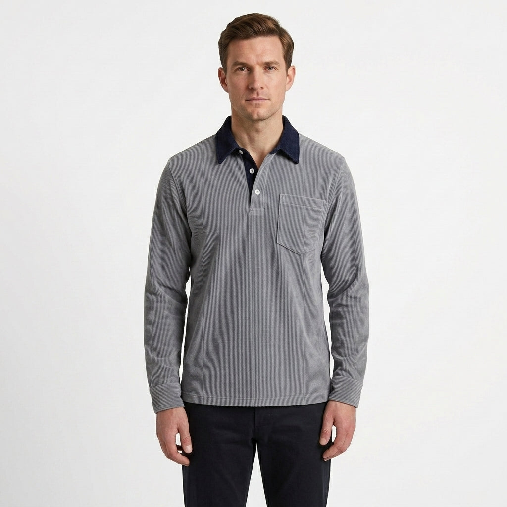 Tailored Corduroy Polo Shirt For Men