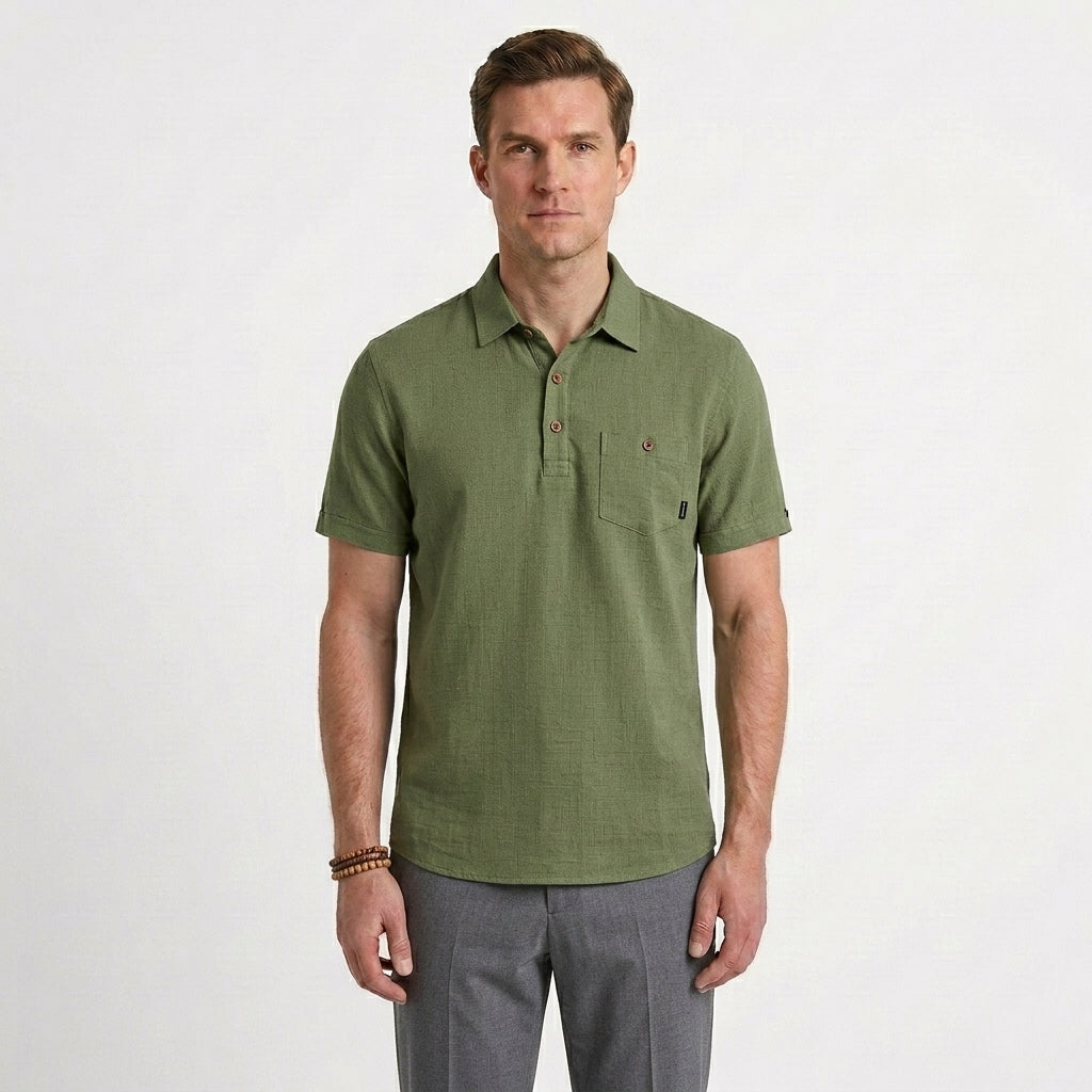 Tailored Linen Summer Polo Shirt For Men