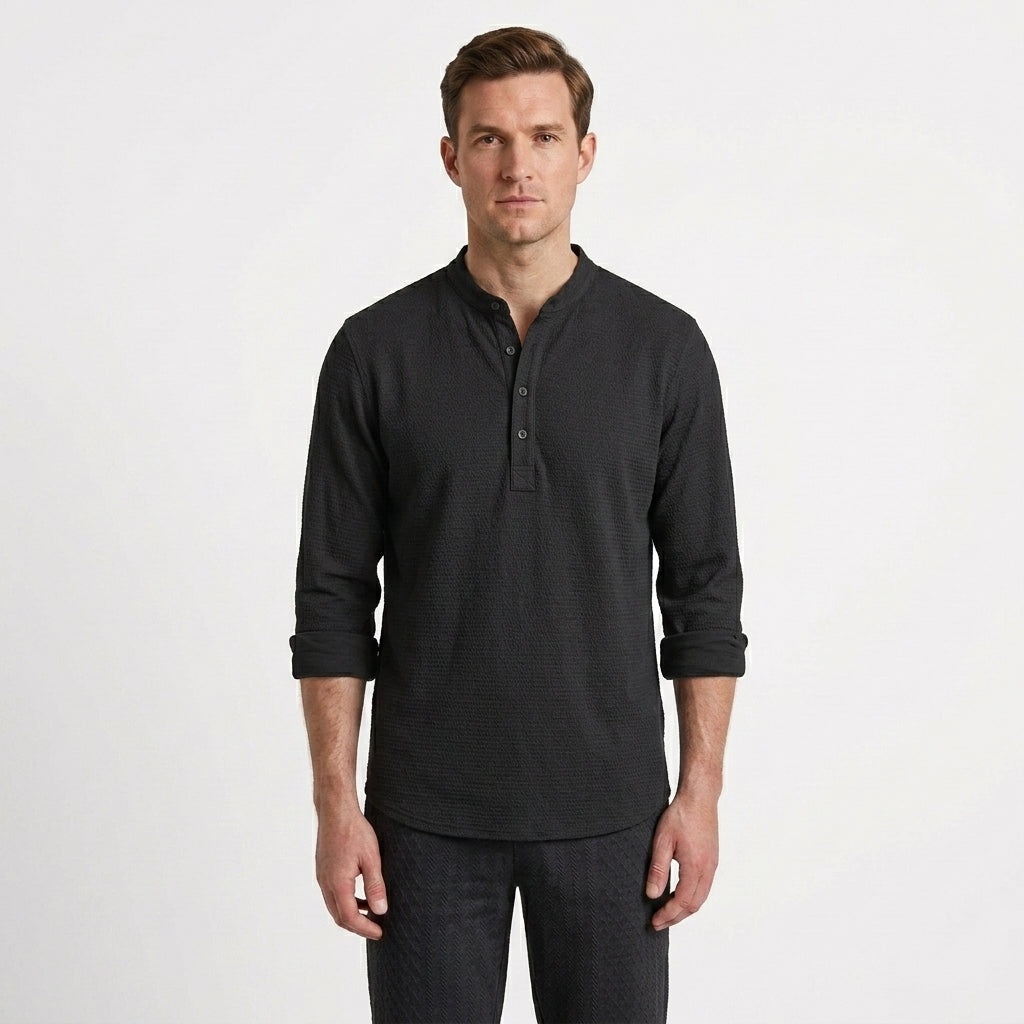 Tailored Long Sleeve Polo Shirt For Men
