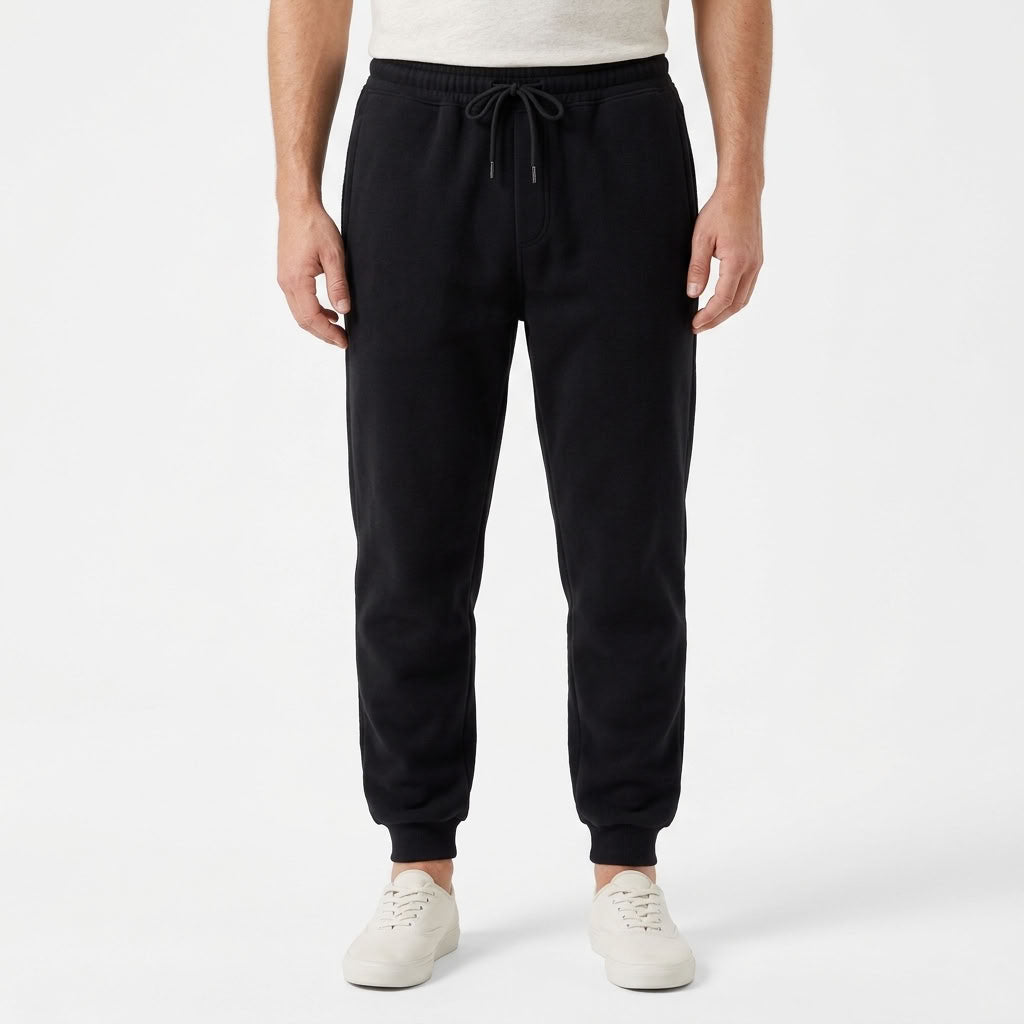 Fleece-Lined Cuffed Sweatpants For Men