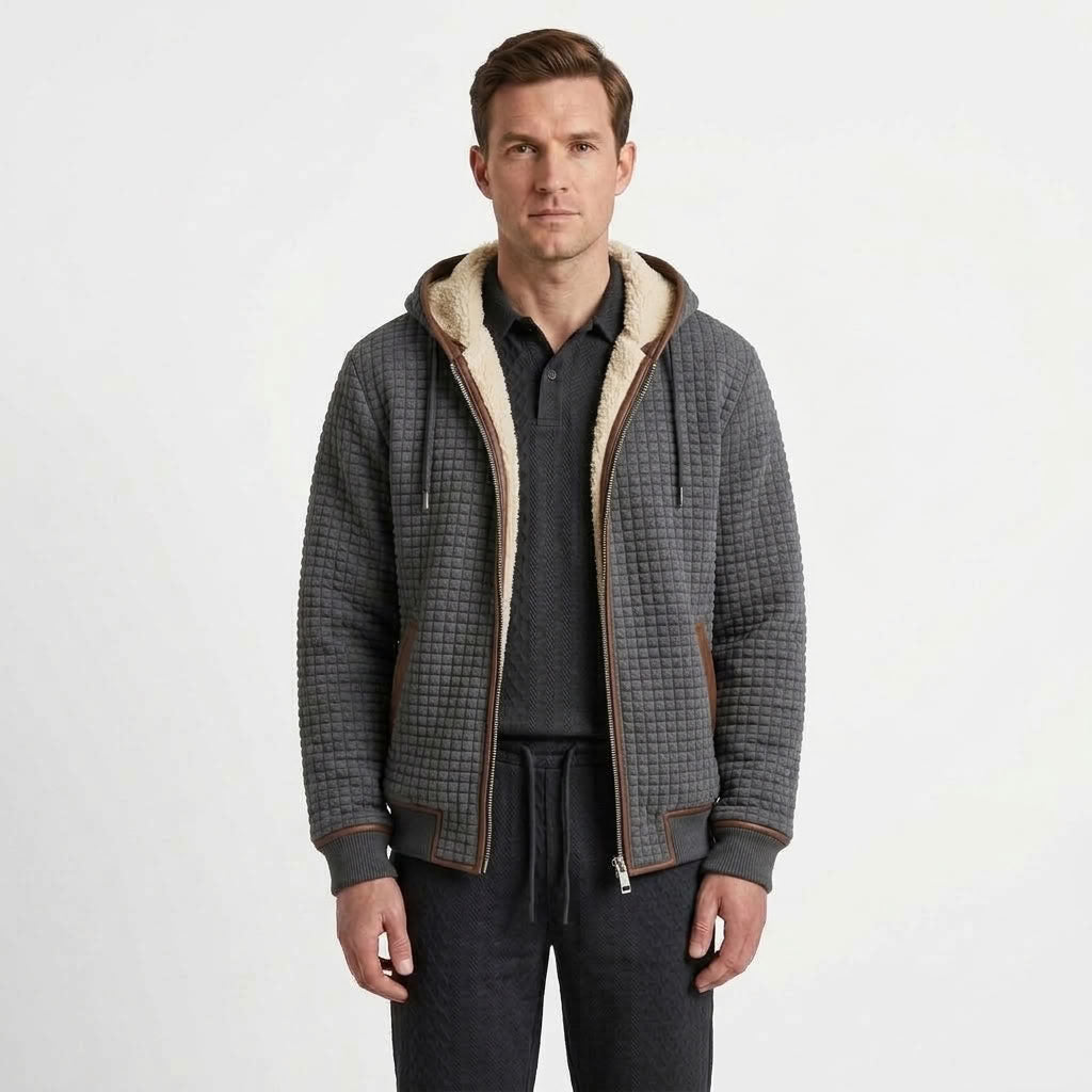Fleece Lined Hooded Winter Jacket For Men
