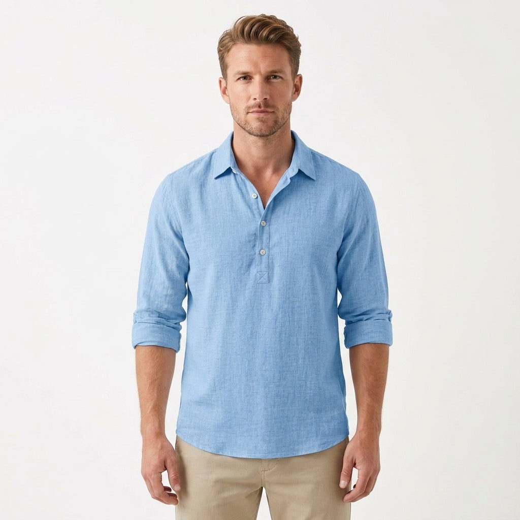 Premium Linen Button-Up Shirt For Men