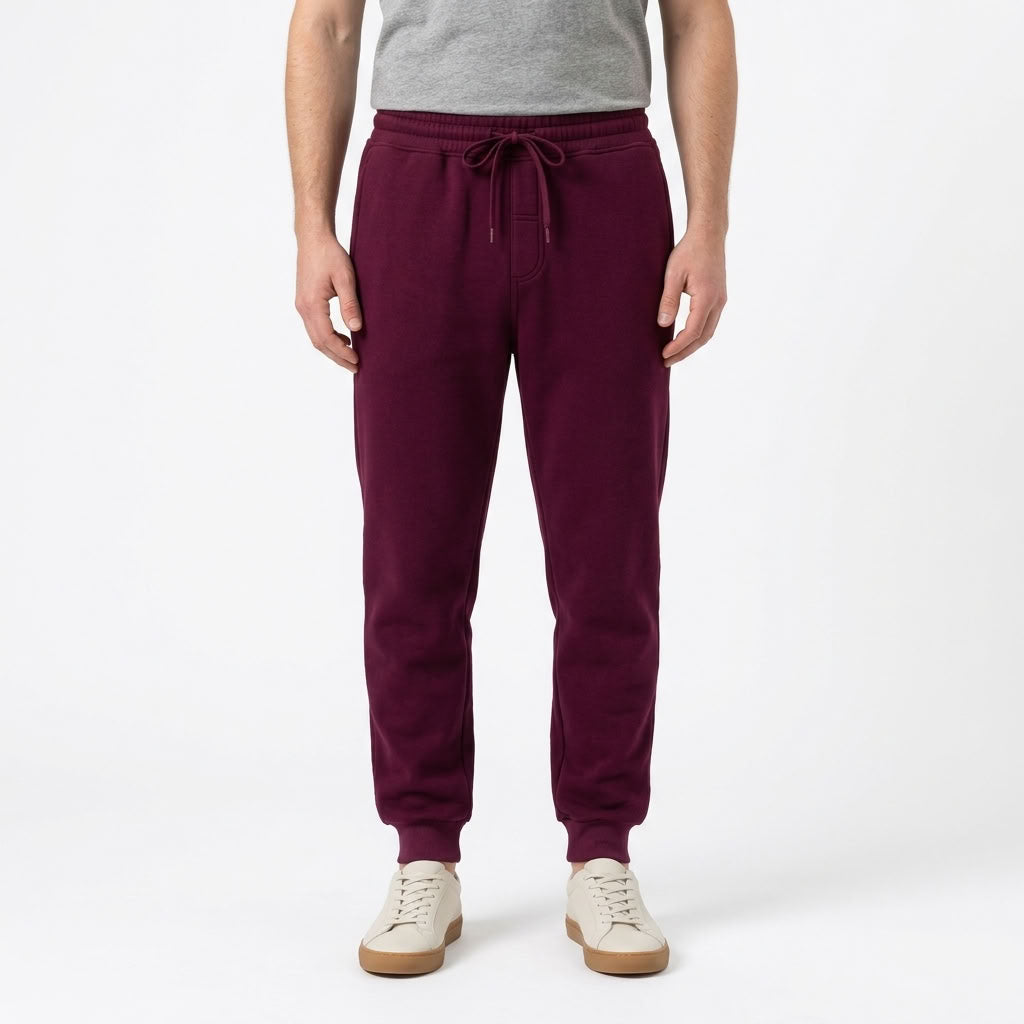 Fleece-Lined Cuffed Sweatpants For Men