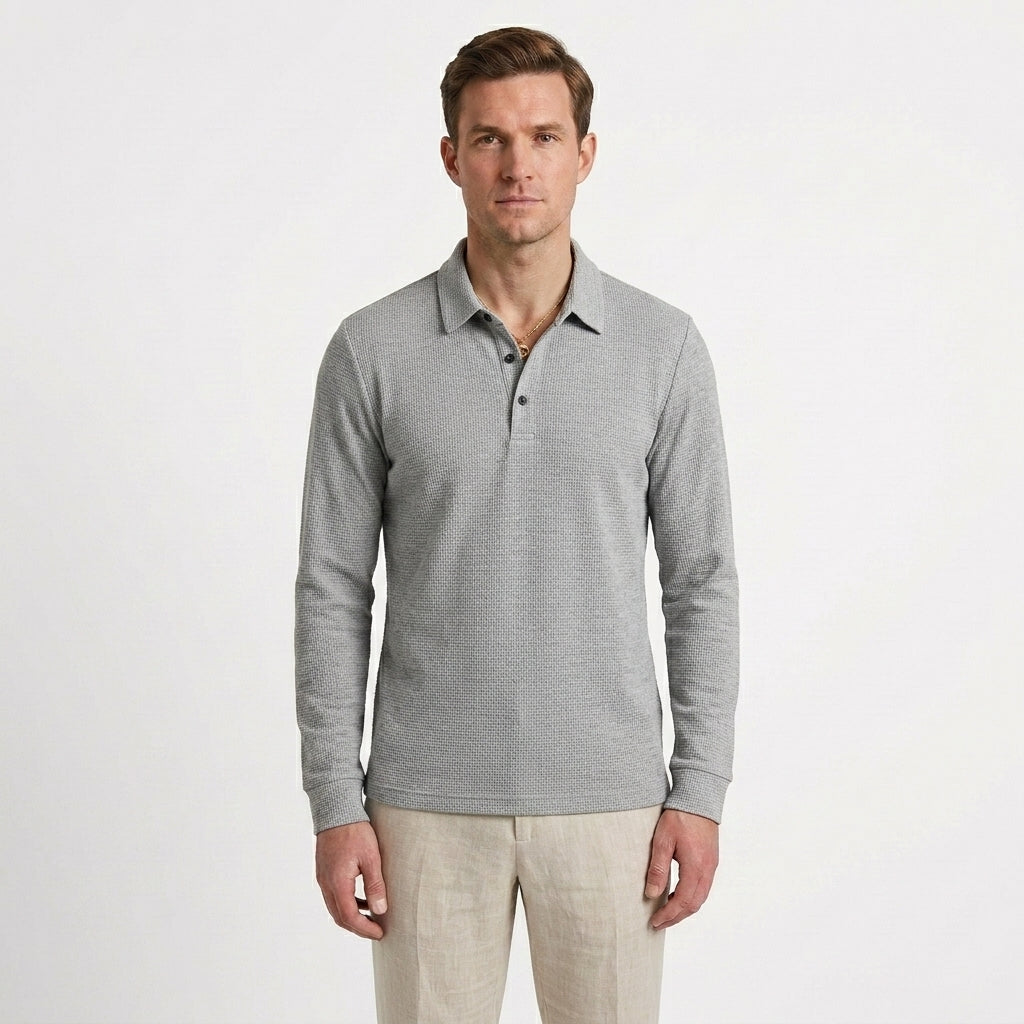 Tailored Long Sleeve Polo Shirt For Men