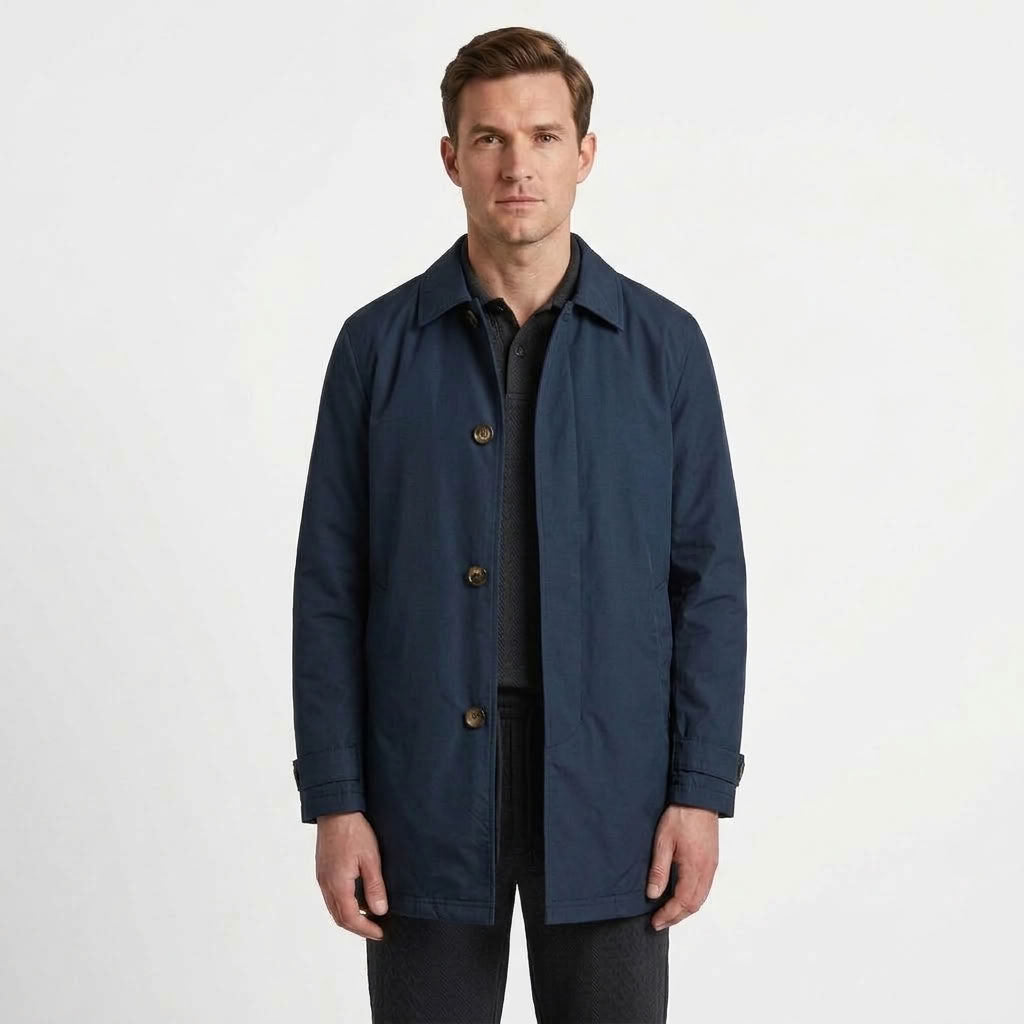 Refined Longline Coat For Men
