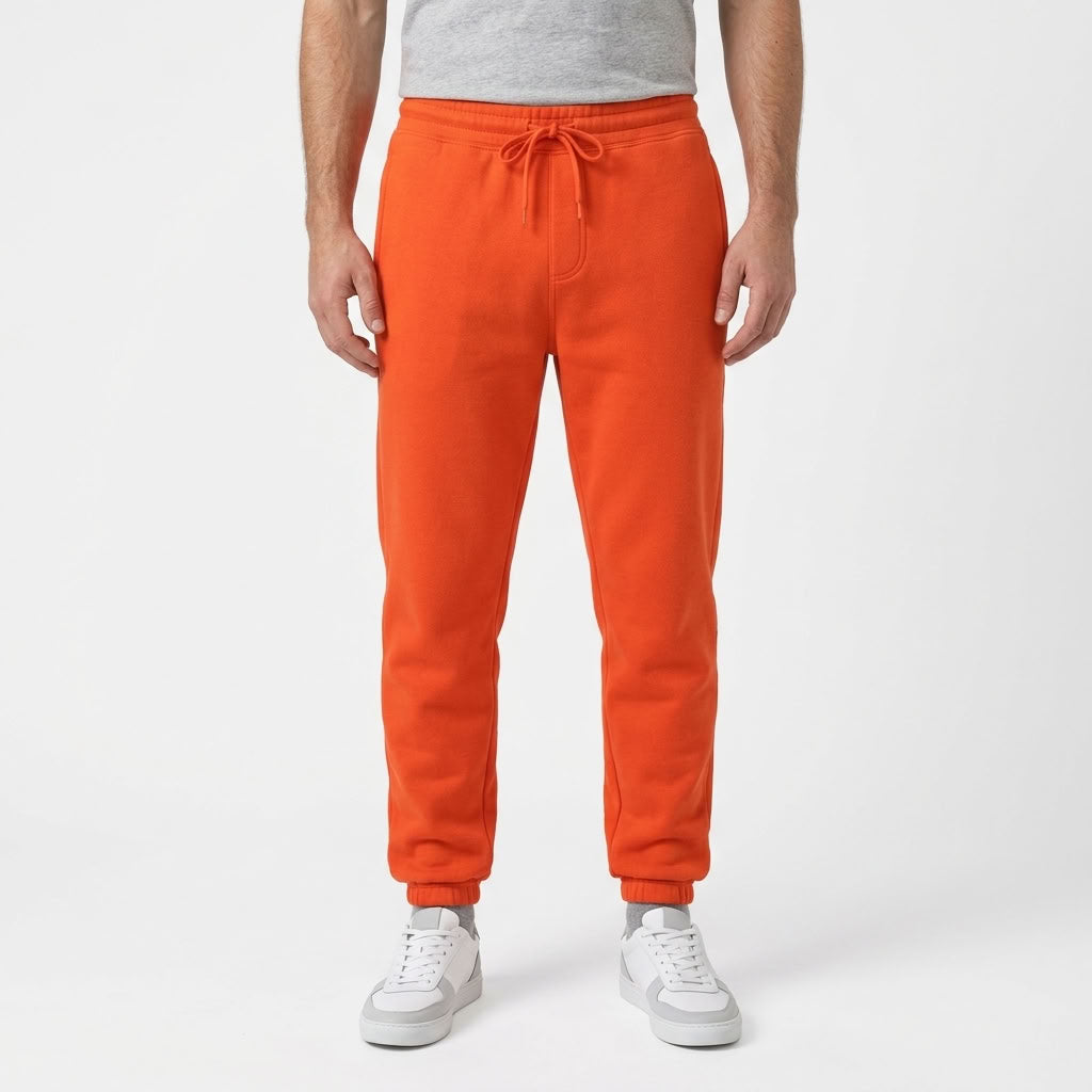 Fleece-Lined Cuffed Sweatpants For Men