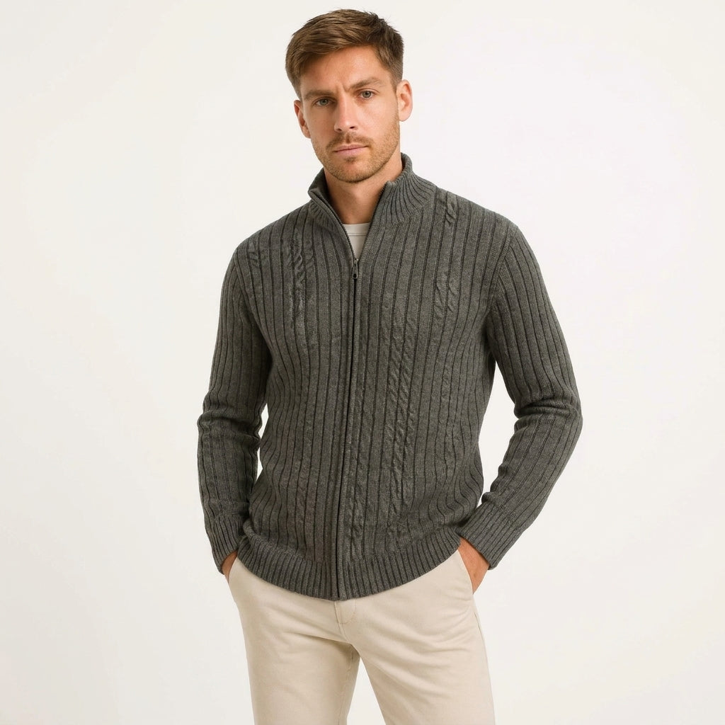 Men’s Classic Ribbed Knit Cardigan