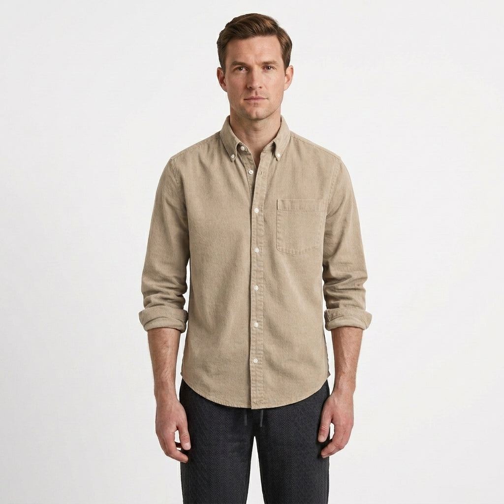 Polished Tailored Button-Up Shirt For Men