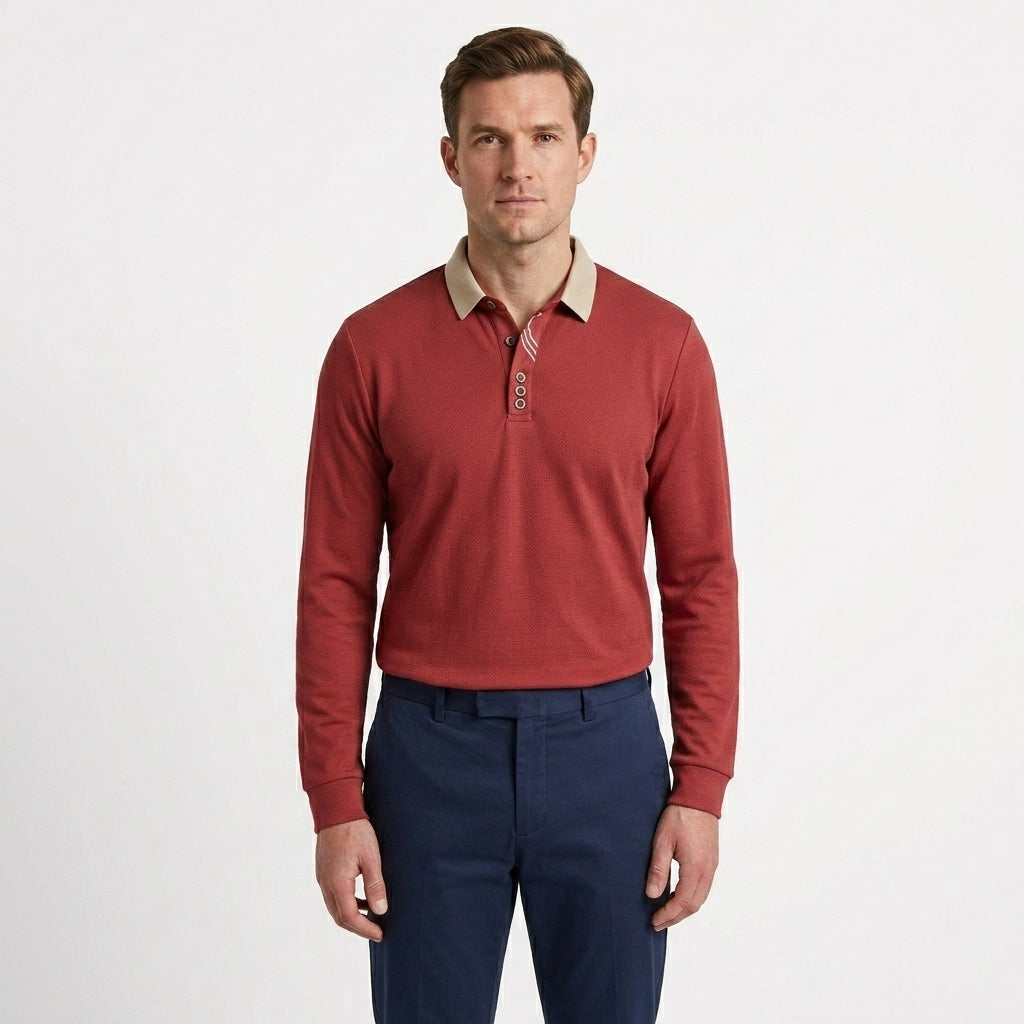 Tailored Lightweight Polo Sweater For Men