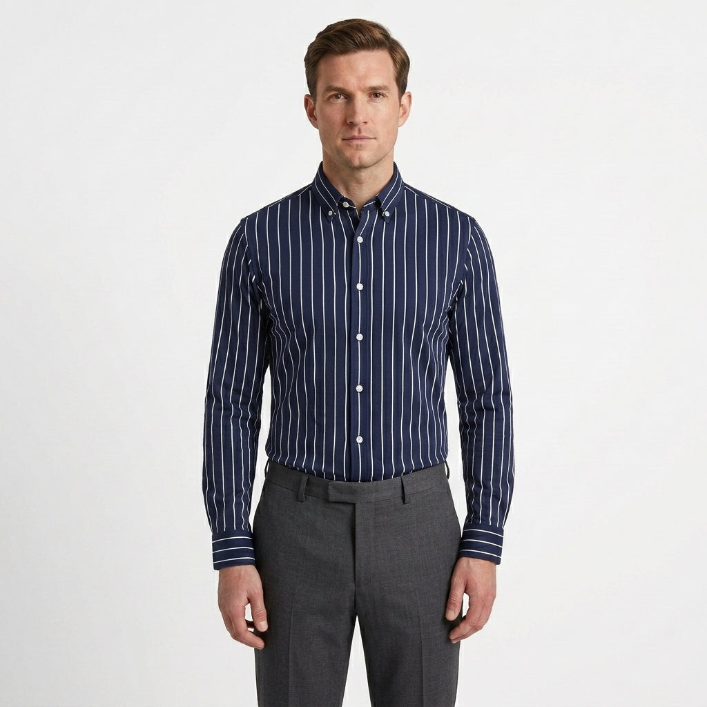 Summer Stripe Tailored Shirt For Men