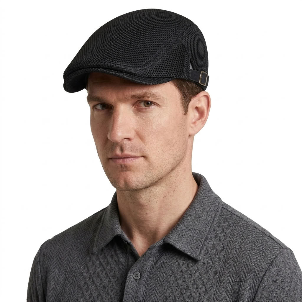 Breathable Mesh Flat Cap For Men