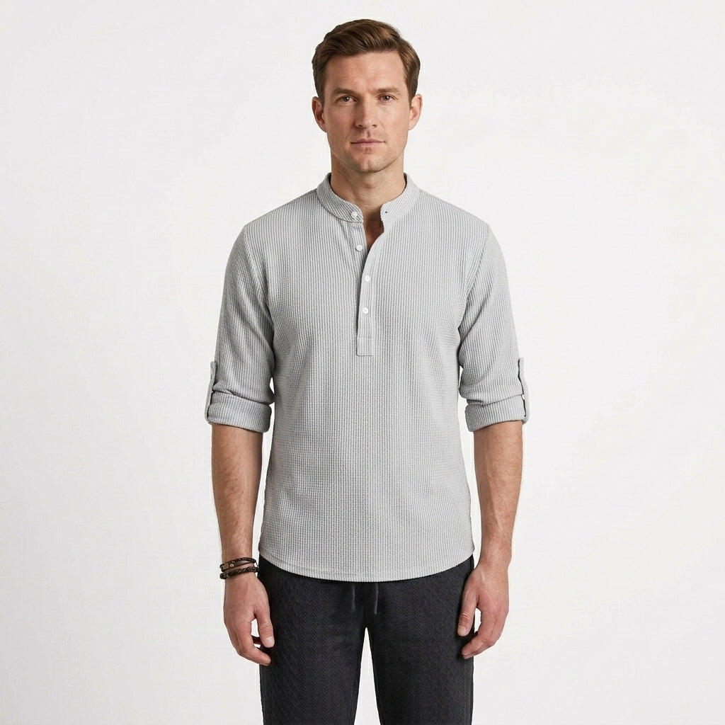 Tailored Long Sleeve Polo Shirt For Men