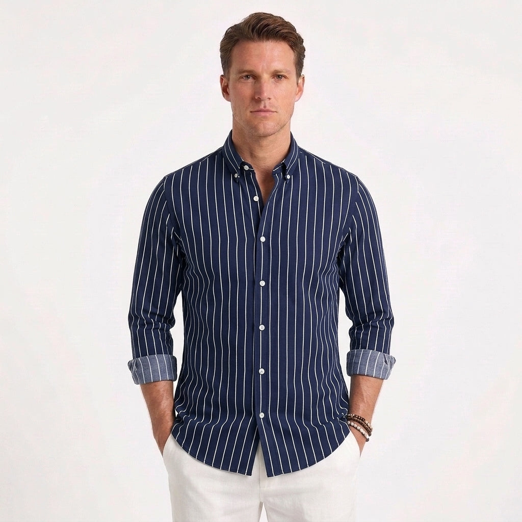 Striped Summer Cotton Shirt For Men