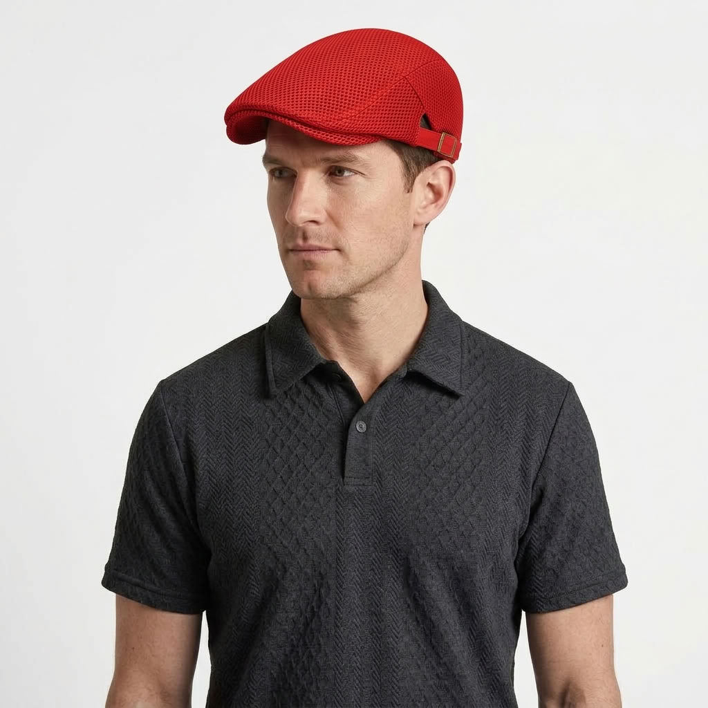 Breathable Mesh Flat Cap For Men