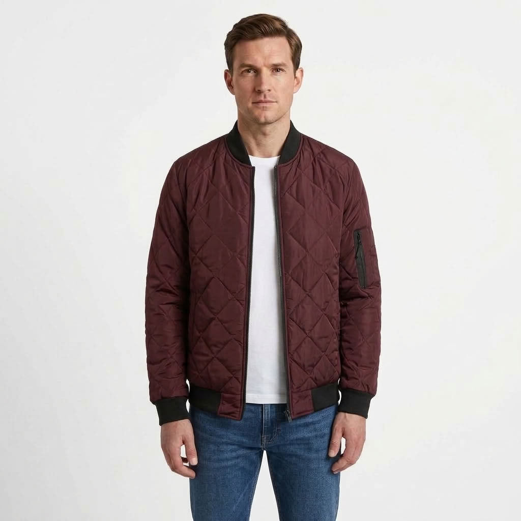 Modern Ribbed Bomber Jacket For Men