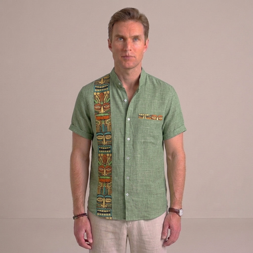 Vintage Short Sleeve Shirt For Men
