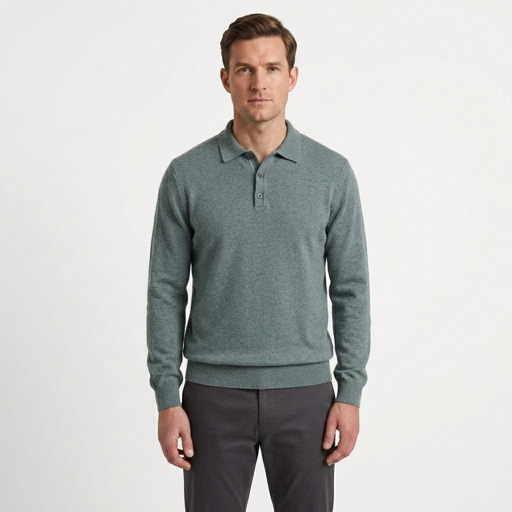 Tailored Pure Cashmere Polo Shirt For Men