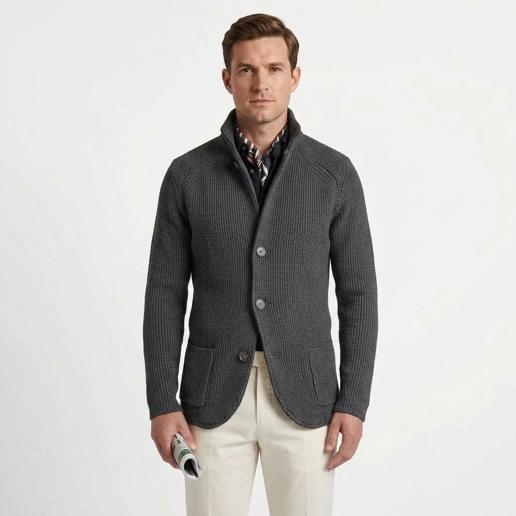 Refined Button-Up Cardigan For Men