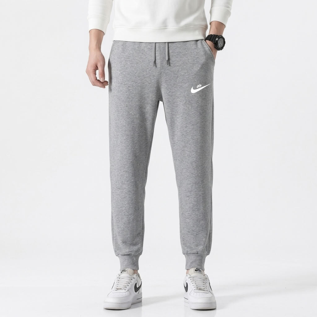 Fleece-Lined Cuffed Jogger Pants For Men