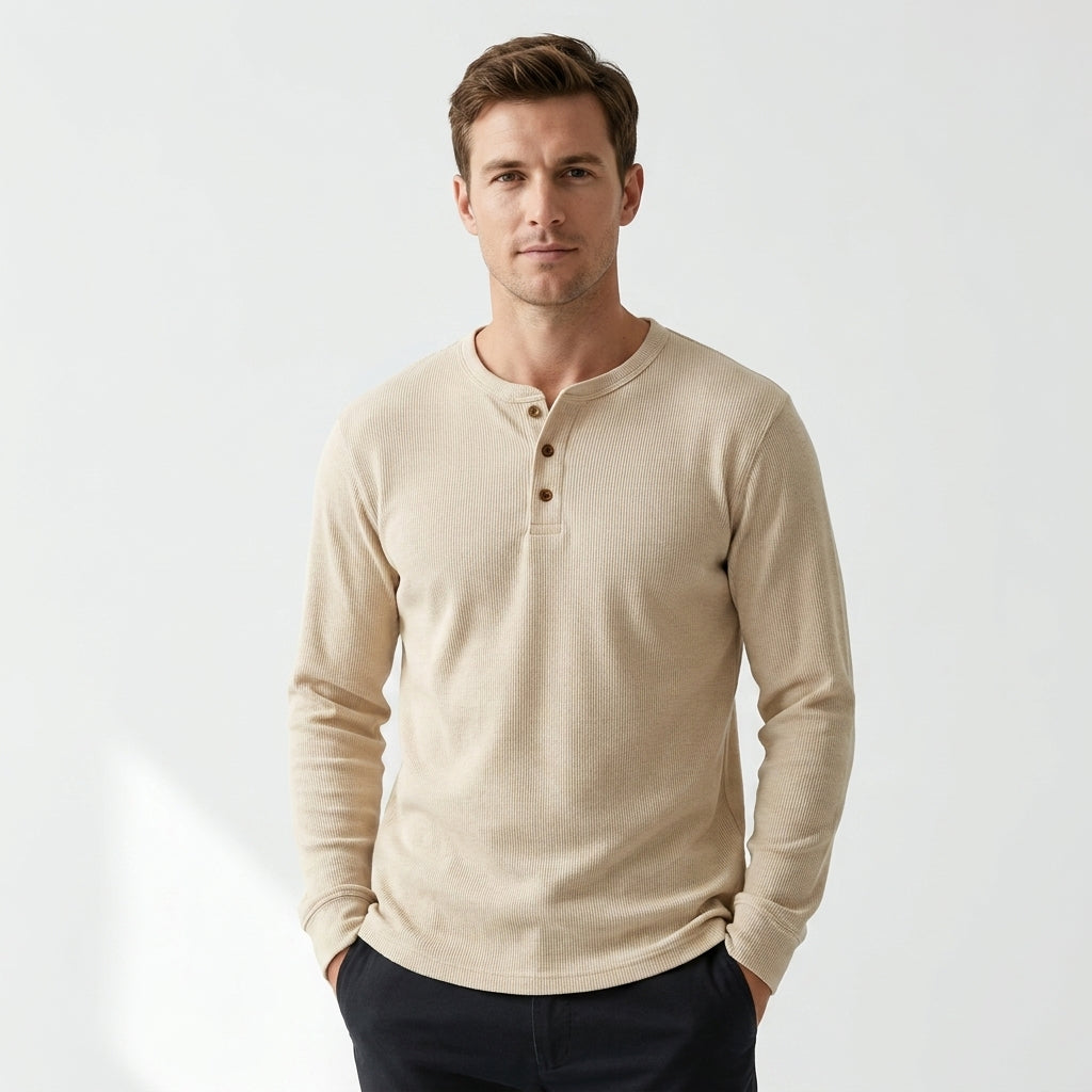 Men’s Casual Henley Top