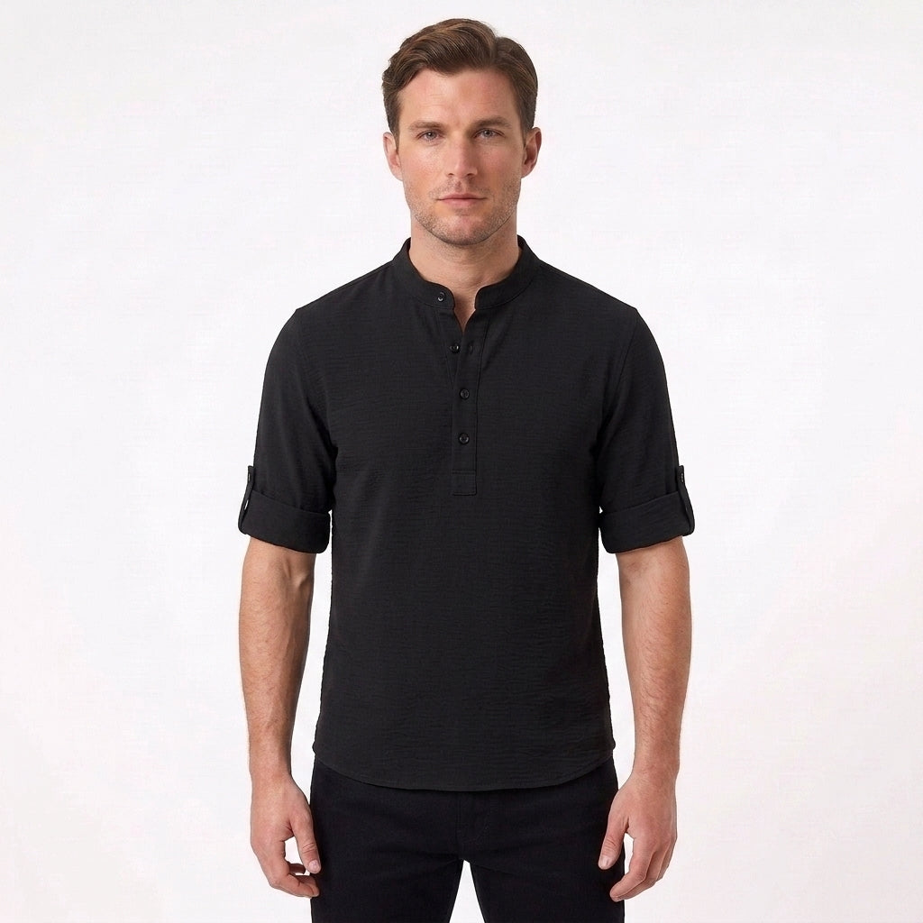 Elegant Cotton Button-Up Shirt For Men