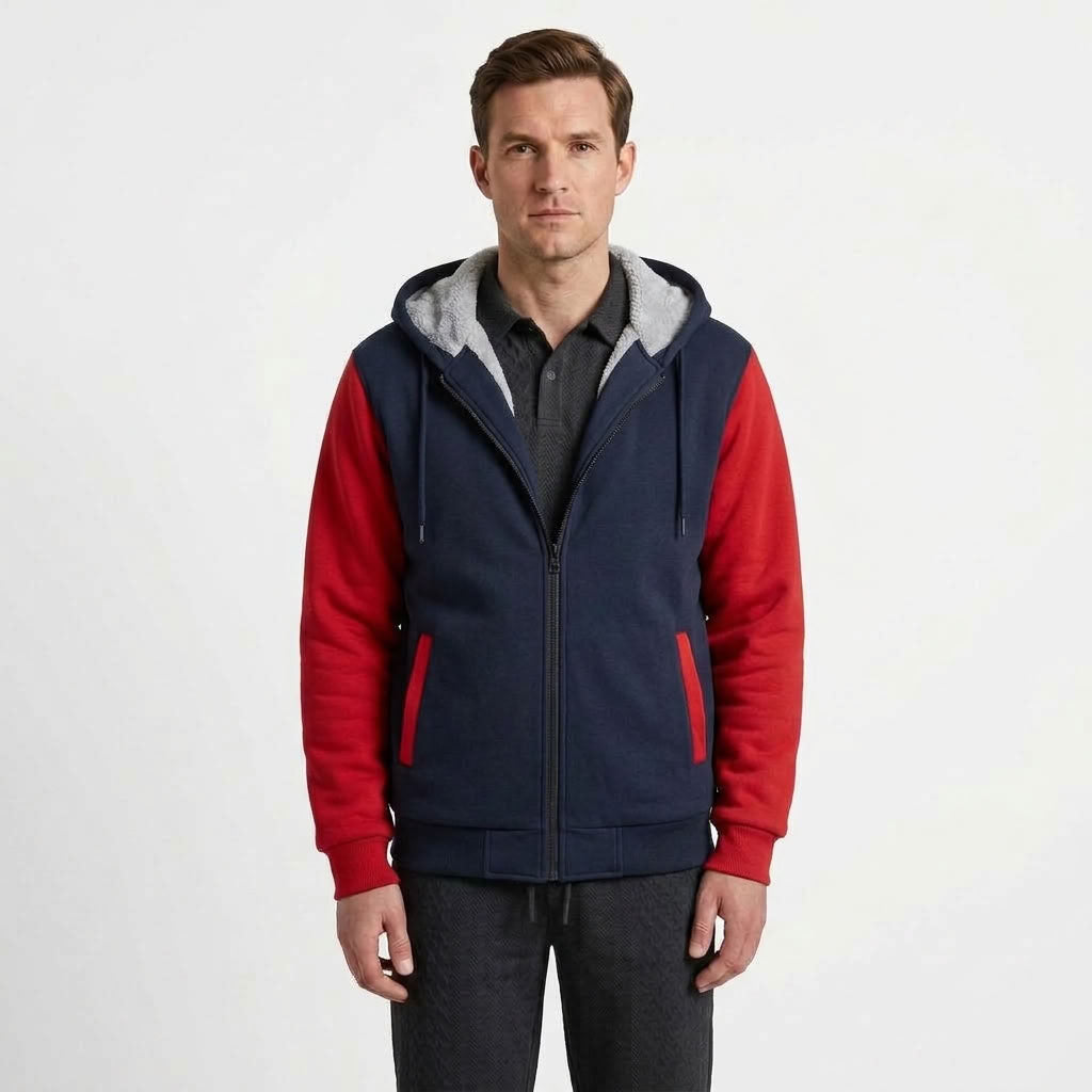 Fleece Lined Camouflage Cardigan Jacket For Men