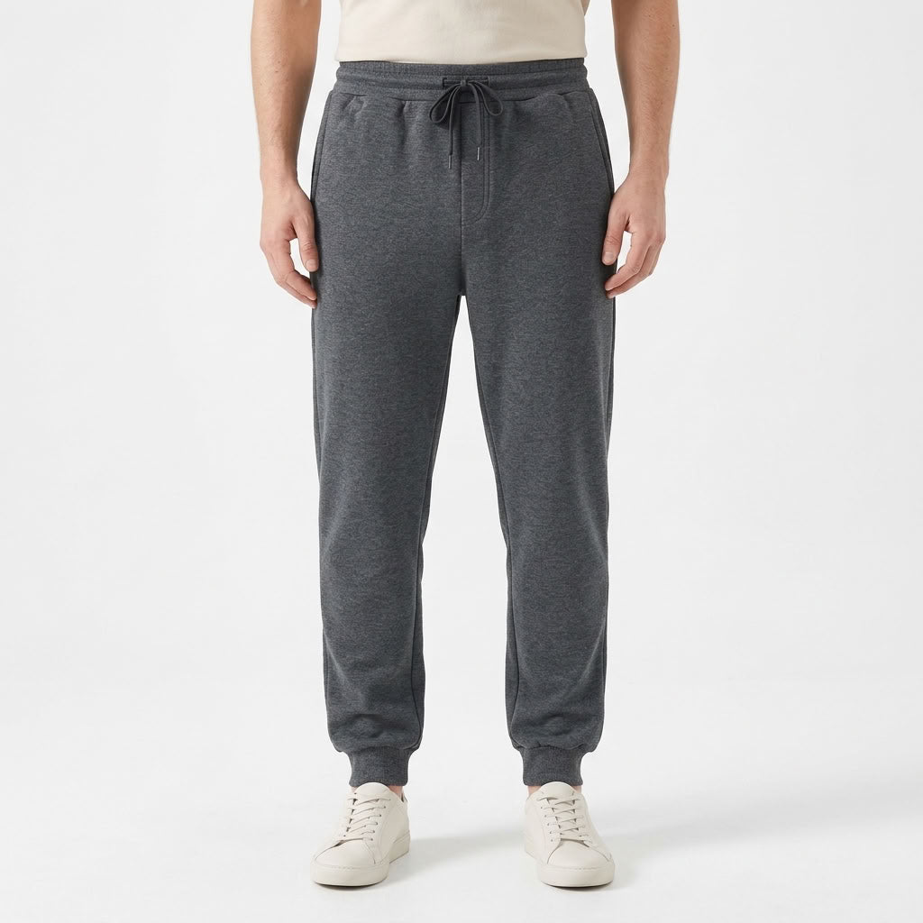 Fleece-Lined Cuffed Sweatpants For Men