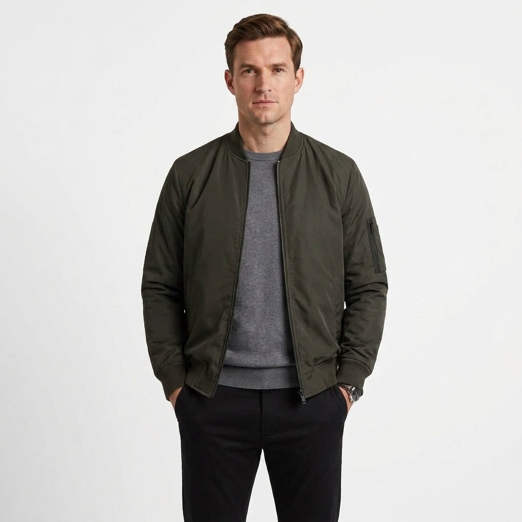 Tailored Classic Bomber Jacket For Men