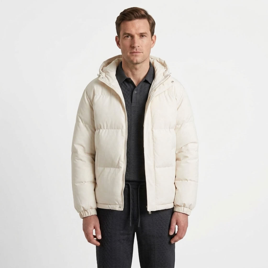 Loose Hooded Padded Winter Jacket For Men