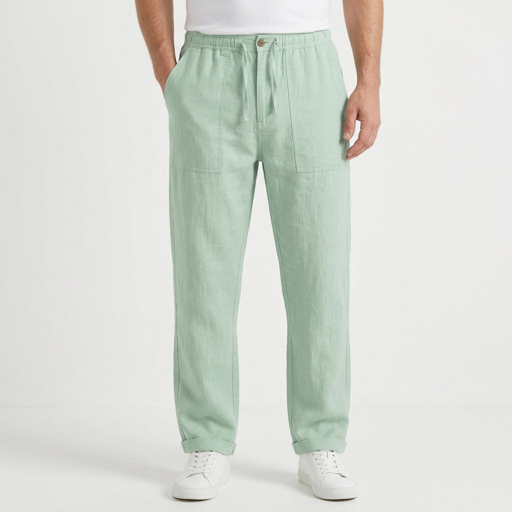 Classic Straight Leg Linen Pants For Men