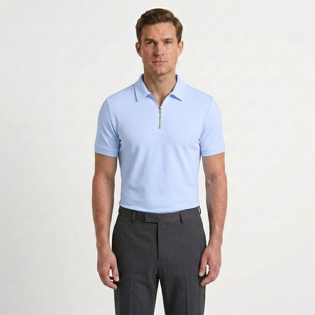 Tailored Zip Polo Shirt For Men