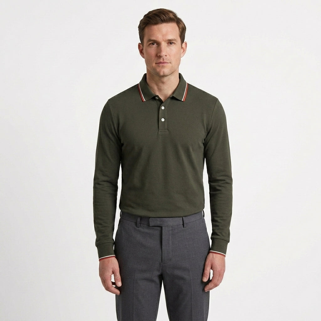 Tailored Cotton Polo Sweater For Men