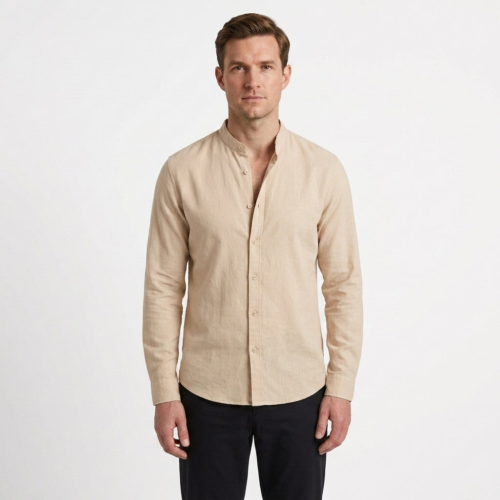 Relaxed Summer Button-Up Shirt For Men