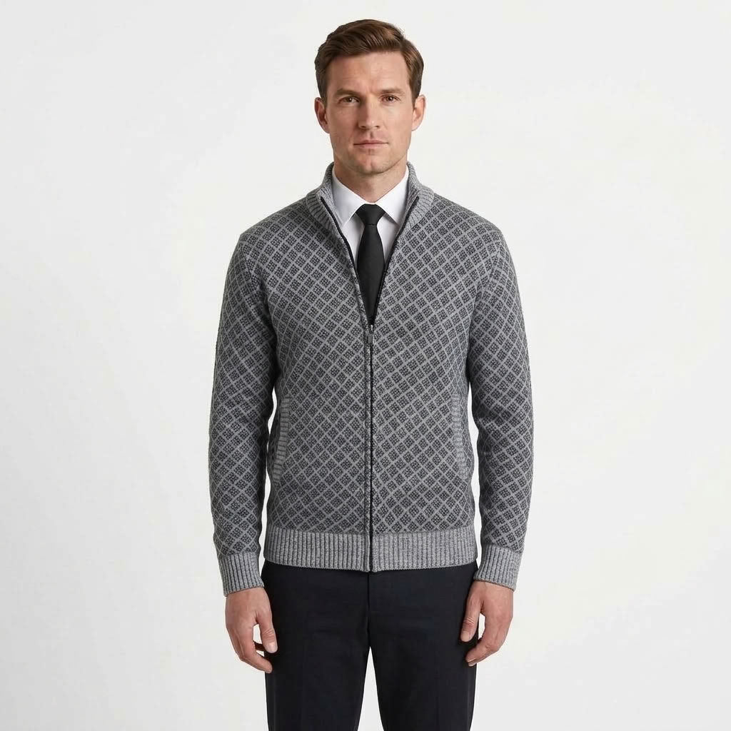 Executive Button-Up Cardigan For Men