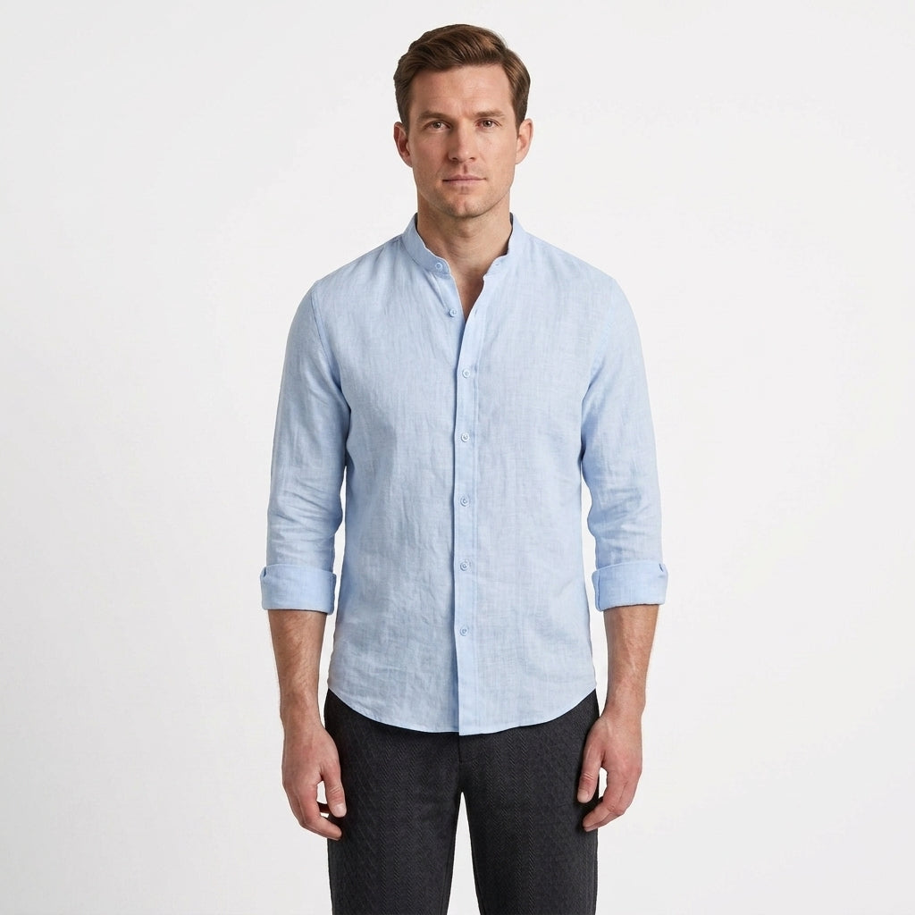 Relaxed Summer Button-Up Shirt For Men