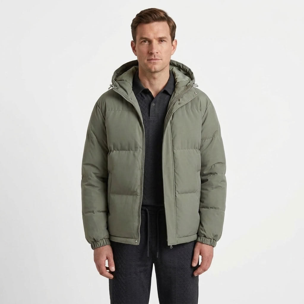 Loose Hooded Padded Winter Jacket For Men