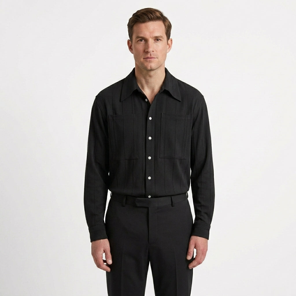 Refined Ribbed Pocket Shirt For Men